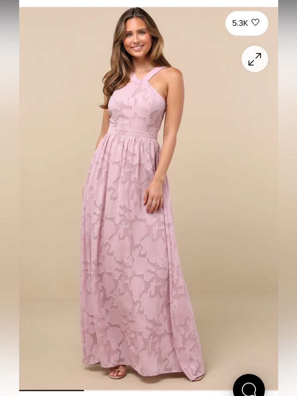 Love and Beyond Mauve Pink Burnout Floral Maxi Dress